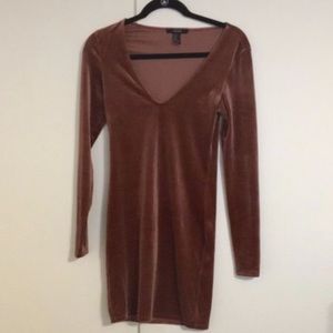 pink velvet mini dress